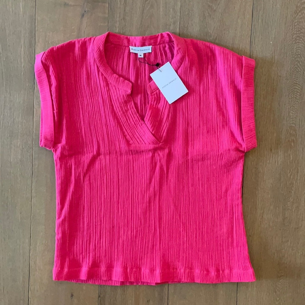 NWT Karina Grimaldi Hot Pink Gauze Top- Size M